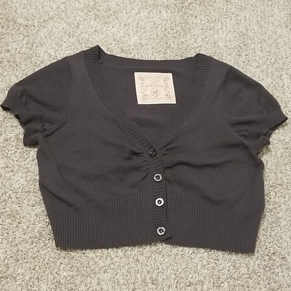 Grey Crop Top/ Cardigan Small - Picture 1 of 2